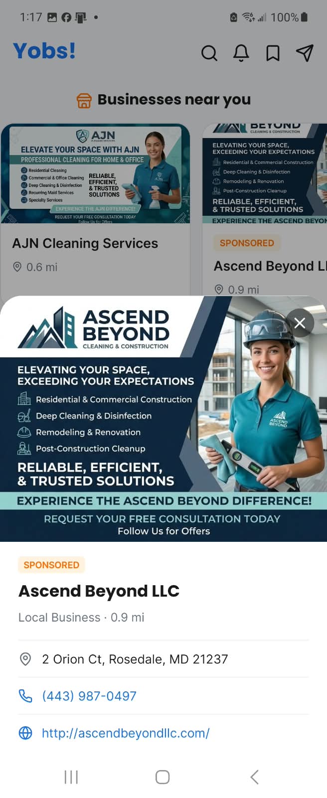 Yobs Directory Ad - Cleaning