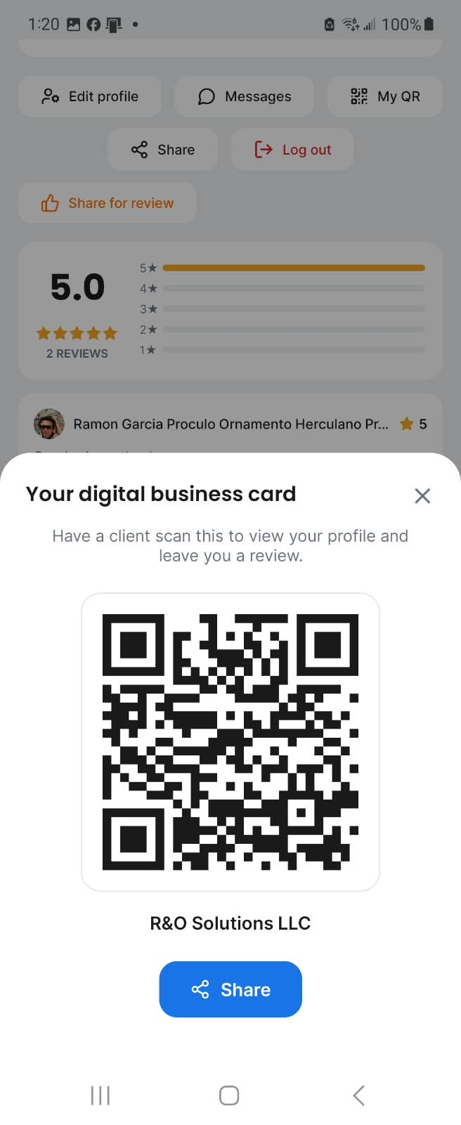 Yobs! App - Digital Business Card QR